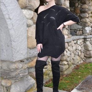 Black knit sweater dress